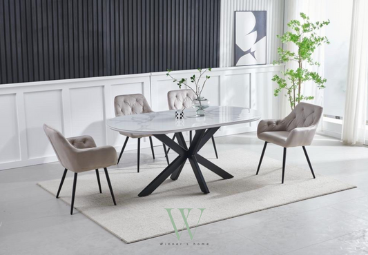 Table à manger OPHELIA (métal noir)