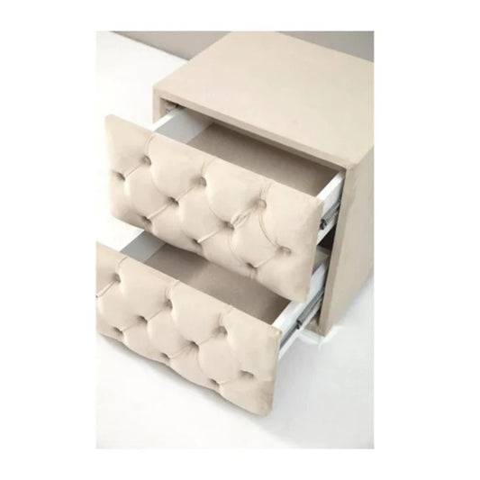 Table de chevet CAPITONNÉ (beige)
