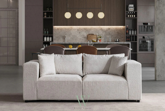 Canapé AZRA (chenille blanc cassé)