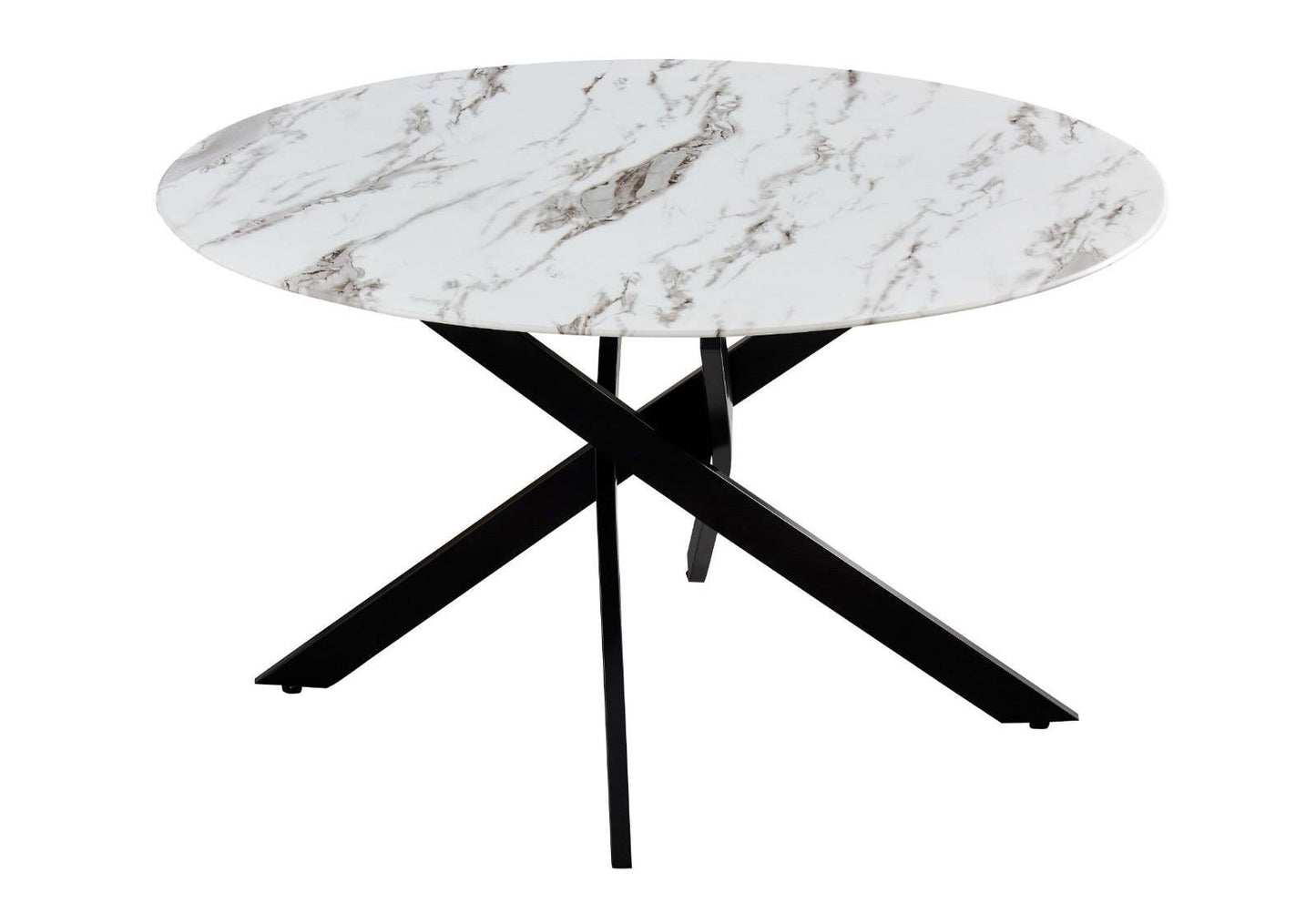 Table à manger JESSICA ronde (métal noir)