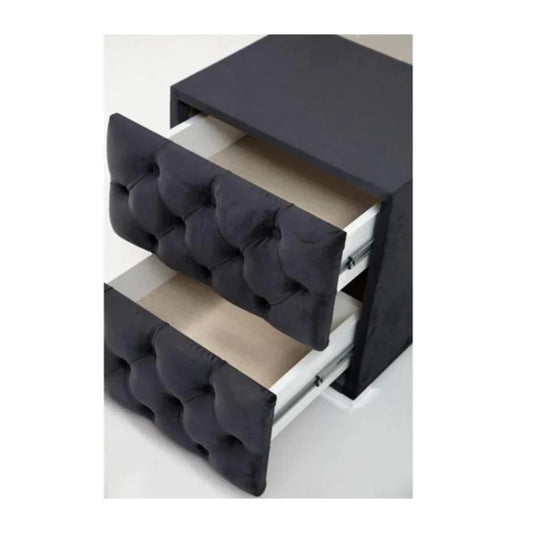 Table de chevet CAPITONNÉ (anthracite)