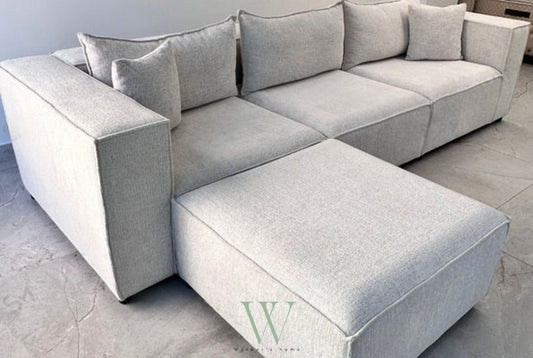 Canapé ÉLÉGANCE (chenille blanc cassé)