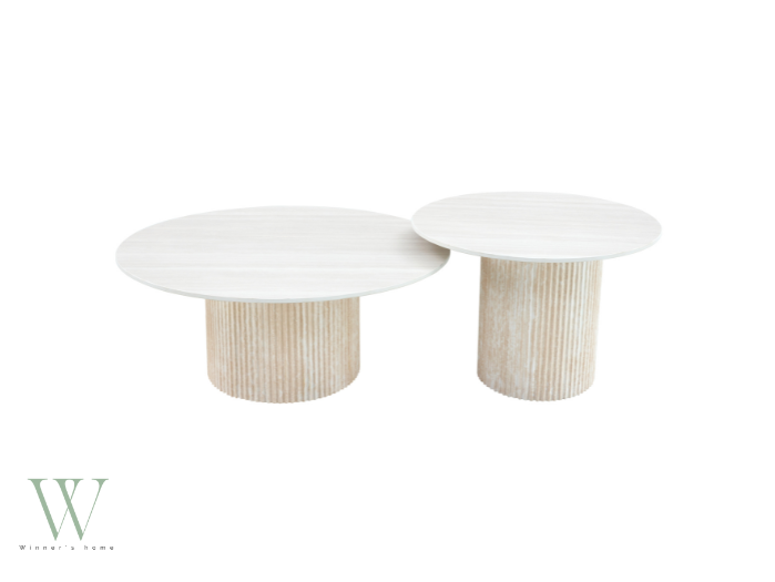 Table basse MINA (effet travertin)