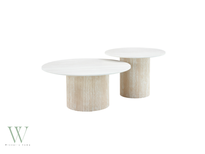 Table basse MINA (effet travertin)