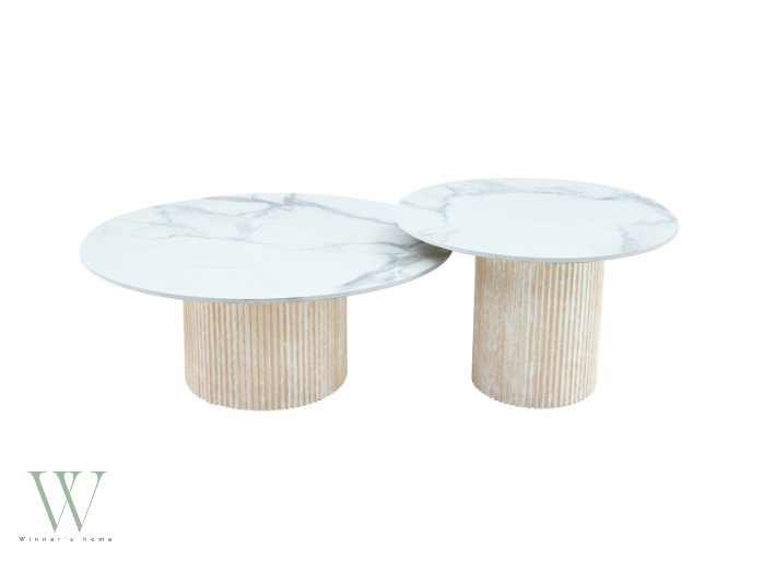Table basse MINA (effet travertin)