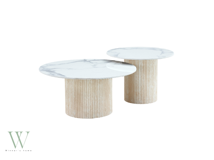 Table basse MINA (effet travertin)