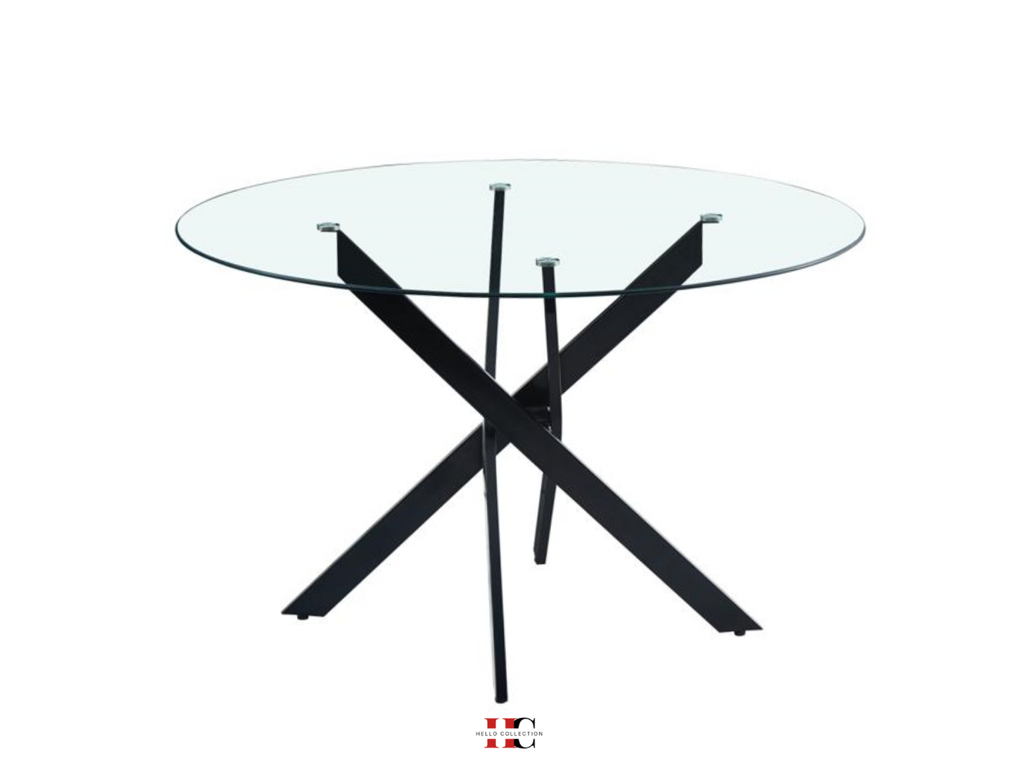 Table à manger Jessica ronde (Métal noir)