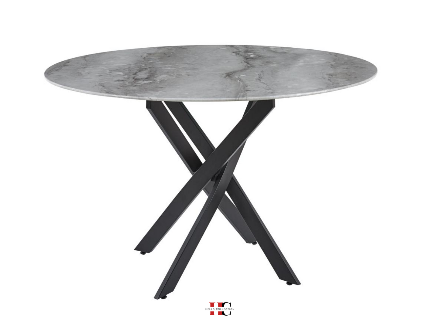 Table à manger Jessica ronde (Métal noir)