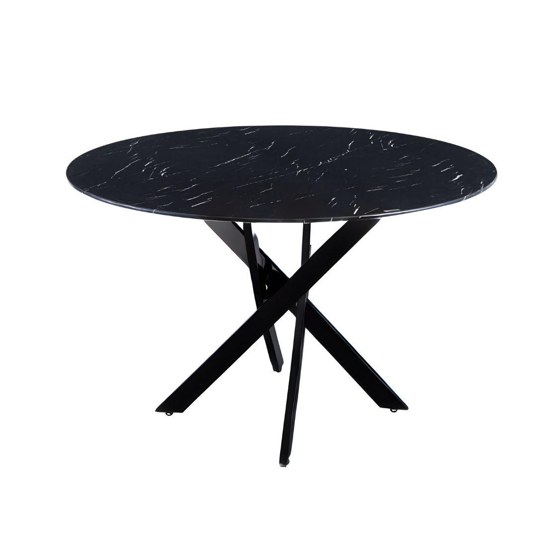Table à manger JESSICA ronde (métal noir)