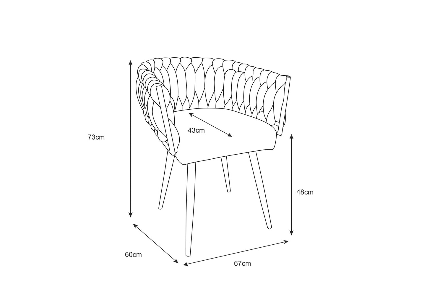Chaise TRESSÉE (velours)