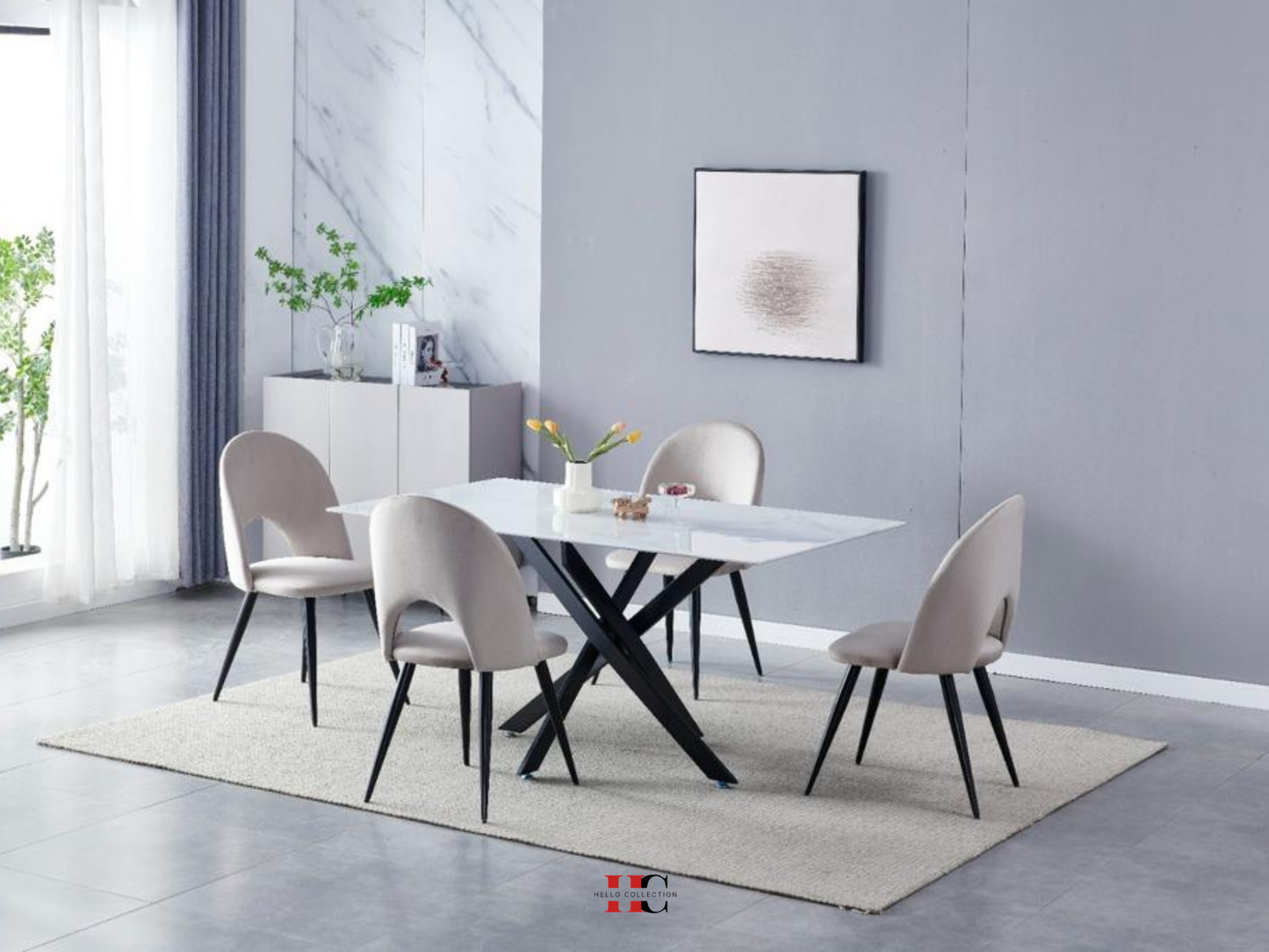 Table à manger Jessica (Métal noir)