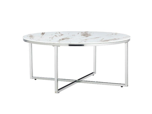 Table basse LORIE marbre (chrome)
