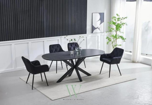 Table à manger OPHELIA (métal noir)