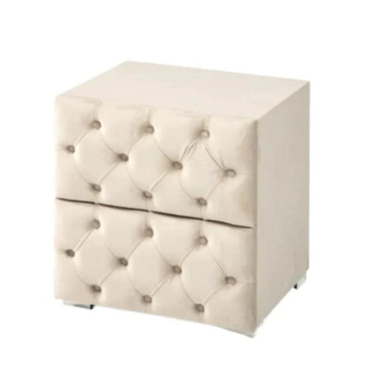 Table de chevet CAPITONNÉ (beige)