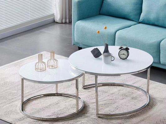 Table basse GIGOGNE ULTRA BLANC (chrome)