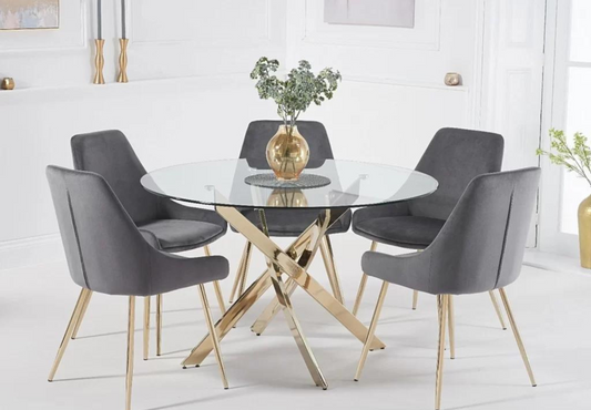 Table à manger JESSICA ronde (gold)