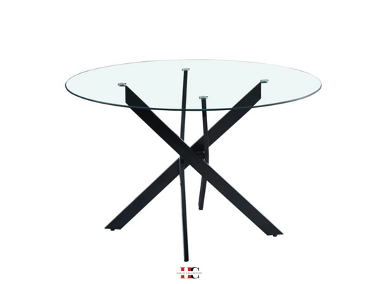 Table à manger Jessica ronde (Métal noir)