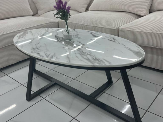 Table basse GAMMA  marbre (métal noir)