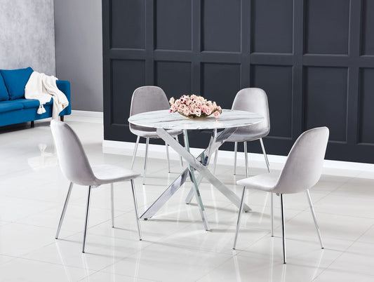 Table à manger JESSICA ronde (chrome)