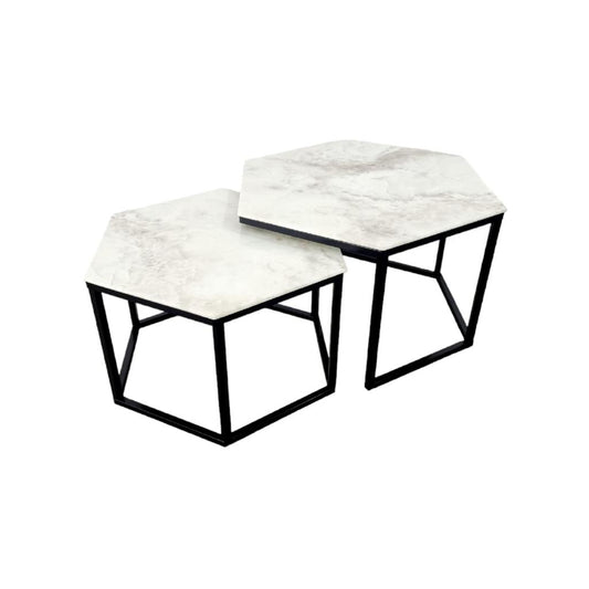 Table basse HEXAGONA (métal noir)