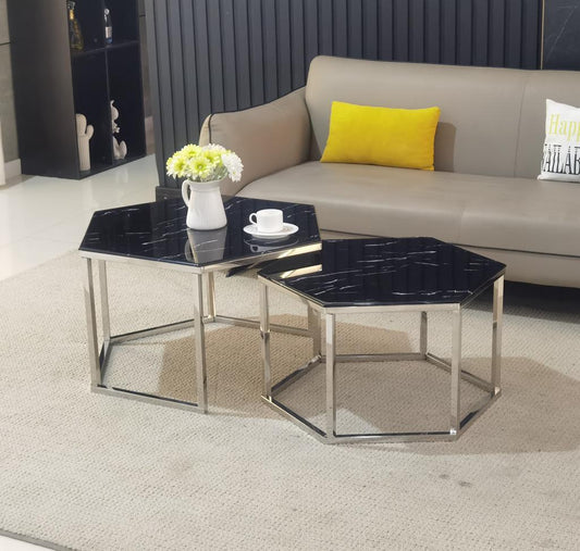 Table basse GIGOGNE HEXAGONA (chrome)